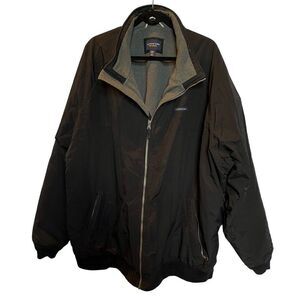 Lands' End Men's Coat The Squall Black Size 3XL Tall Fleece Lined Nylon Shell